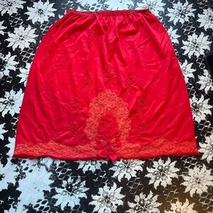 Vintage Red Lace Slip